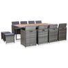 vidaXL 13 pcs conjunto jantar exterior vime e madeira ac&aacute;cia antracite