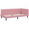 vidaXL Estrutura de Cama de Canto Rosa 90 cm x 200 cm Veludo