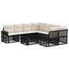 vidaXL Conjunto de Sof&aacute; de Jardim 9 unid. Preto e Branco Creme vime PE