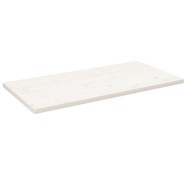 vidaXL Tampo de mesa retangular 110x60x2,5 cm pinho maci&ccedil;o branco