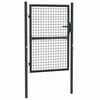 vidaXL Port&atilde;o de jardim em tela de a&ccedil;o galvanizado 100x125 cm cinza