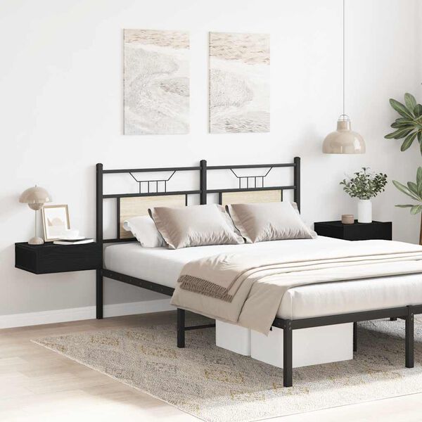 vidaXL Mesas de cabeceira flutuantes, conjunto de 2 pe&ccedil;as, carvalho preto, 40x32x15 cm, madeira engenheirada.