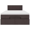 vidaXL Estrutura de cama otomana com colch&atilde;o 120x190cm castanho escuro