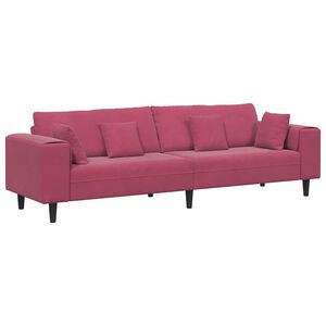 vidaXL Sof&aacute; com almofada Vinho Vermelho 250 x 77 x 76 cm Veludo