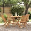 vidaXL 5 pcs conjunto de jantar para jardim madeira de teca maci&ccedil;a
