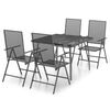 vidaXL 5 pcs conjunto de jantar para jardim a&ccedil;o antracite