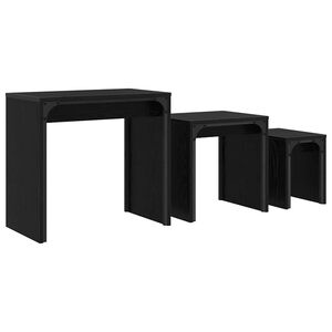vidaXL Mesa de centro 3 unid. Carvalho Preto 60 x 35 x 56 cm