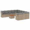 vidaXL 12 pcs conjunto de sof&aacute;s p/ jardim com almofad&otilde;es vime PE bege
