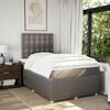 vidaXL Cama boxspring c/ colch&atilde;o 120x190cm tecido castanho-acinzentado
