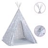 vidaXL Tenda teepee infantil c/ saco de poli&eacute;ster 115x115x160 cm cinza