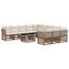 vidaXL Conjunto de Sof&aacute; de Jardim 12 unid. Bege vime PE