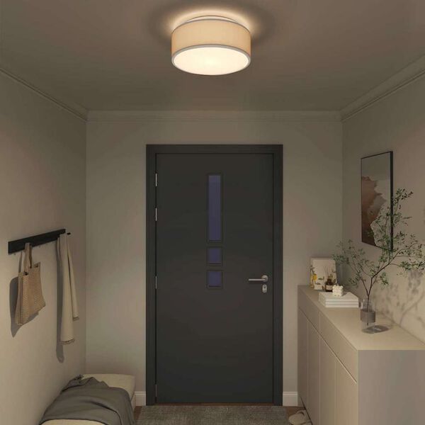 vidaXL L&acirc;mpada de teto com holofotes Cinzeto 38 x 38 x 13,5 cm tecido