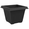 vidaXL Vaso Quadrado para Flores 24 pcs Preto 43 x 43 x 33,5 cm
