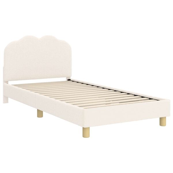 vidaXL Estrutura de Cama Infantil com Cabeceira Creme 90 x 190 cm