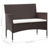 vidaXL 5 pcs conjunto lounge jardim c/ almofadões vime PE castanho