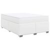 vidaXL Cama com molas/colch&atilde;o 160x200 cm couro artificial branco