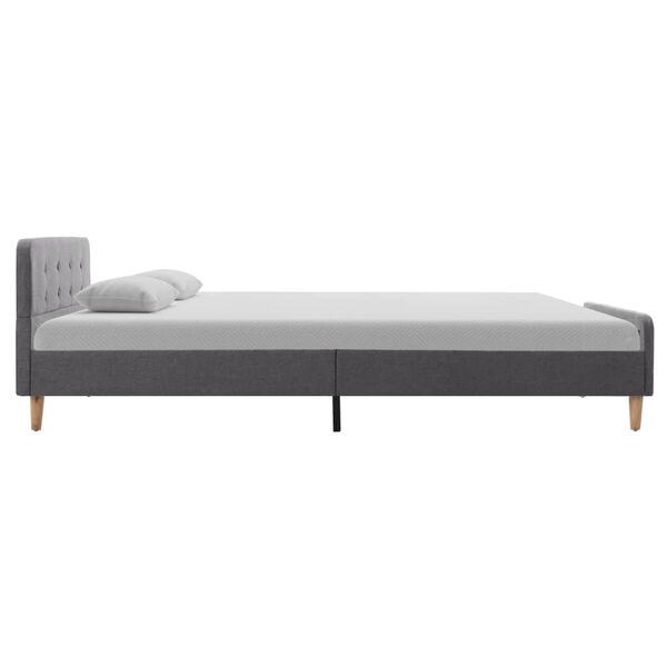 vidaXL Estrutura de cama em tecido 120x200 cm cinzento-claro