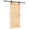 vidaXL Porta Deslizante Natural e Preto 95 x 210 cm