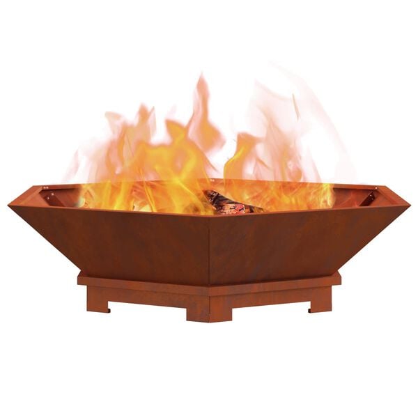 vidaXL Fire Pit Castanho 100 x 100 x 28 cm