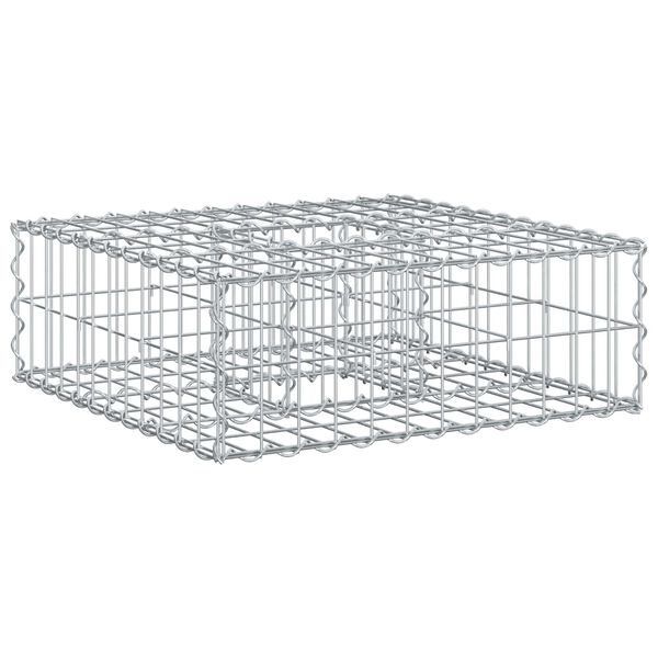 vidaXL Cama elevada de gabi&atilde;o Prateado 60 x 60 x 20 cm A&ccedil;o Galvanizado