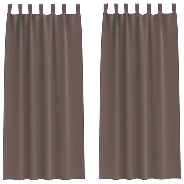 vidaXL Cortinas Blackout com Argolas 2 pcs Marrom Escuro 245 x 140 cm