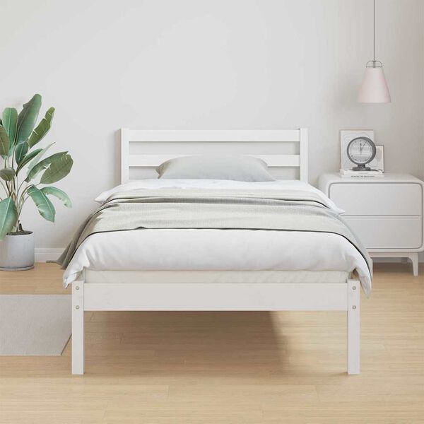 vidaXL Estrutura da Cama com cabeceira Branco 208.6 x 157.6 x 69.4 cm