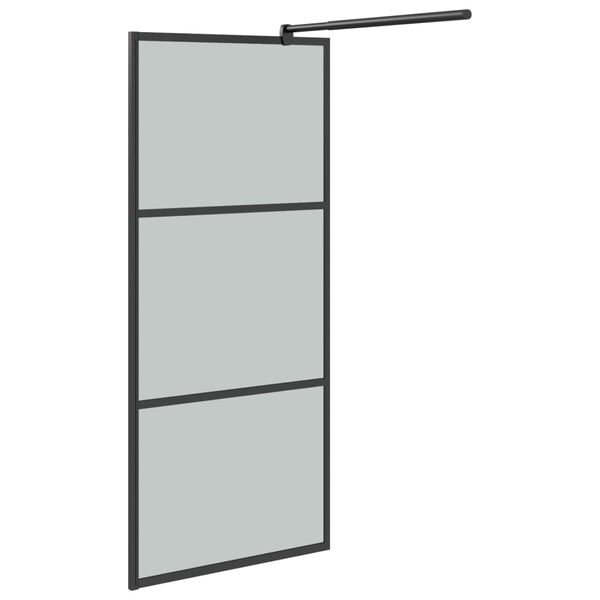 vidaXL Divis&oacute;ria de chuveiro preto 90x195 cm vidro ESG escuro