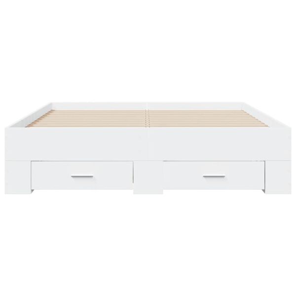 vidaXL Estrutura de cama c/ gavetas 120x200cm derivados madeira branco