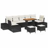 vidaXL Conjunto de Sof&aacute; de Jardim 10 unid. Preto vime PE