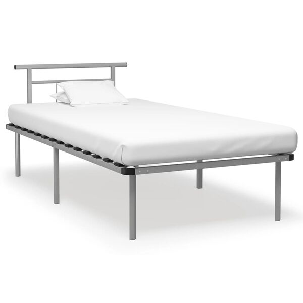vidaXL Estrutura de cama 100x200 cm metal cinzento