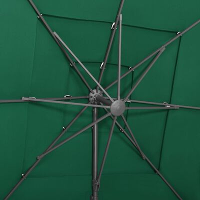 vidaXL Guarda-sol de 4 camadas com poste de alumínio 250x250 cm verde