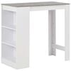 vidaXL Mesa de bar com prateleira branco 110x50x103 cm