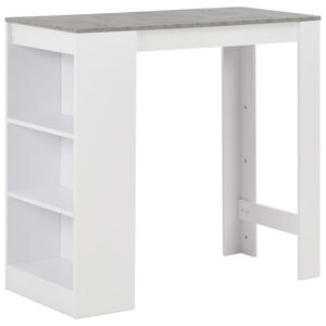 vidaXL Mesa de bar com prateleira branco 110x50x103 cm
