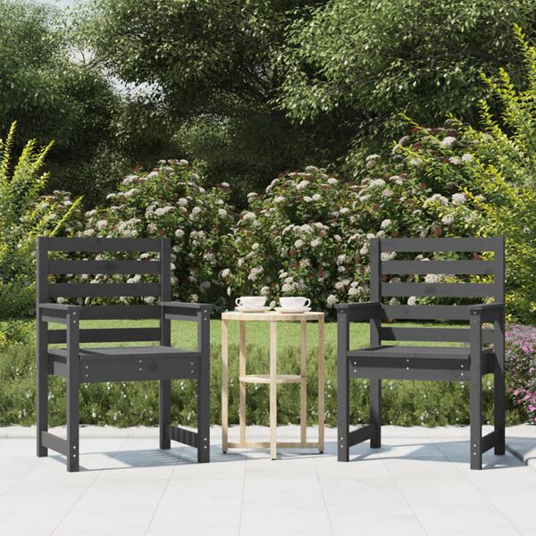 vidaXL Cadeiras de jardim 2 pcs 60x48x91 cm pinho maci&ccedil;o cinzento