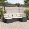 vidaXL Conjunto de Sof&aacute; de Jardim 6 pcs Preto 55 x 62 x 69 cm