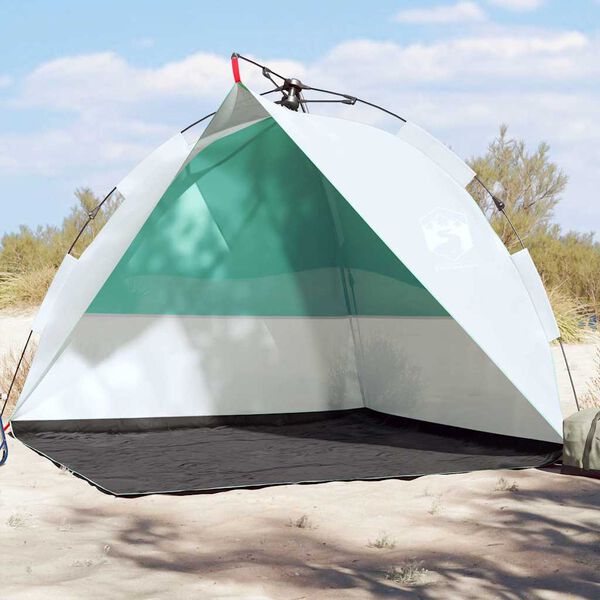 vidaXL Tenda praia libertação rápida impermeável verde mar