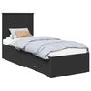 vidaXL Estrutura da Cama com gaveta Preto e Prata 70 x 190 cm