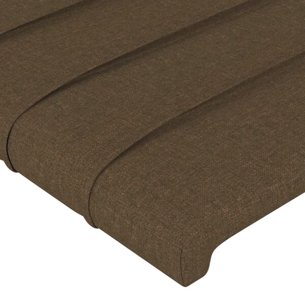 vidaXL Cabeceira 90x5x118/128 cm Tecido Castanho Escuro