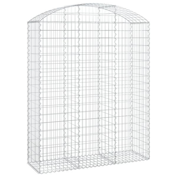 vidaXL Cesto gabião arqueado 150x50x180/200 cm ferro galvanizado