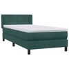 vidaXL Cama com molas/colch&atilde;o verde-escuro 80x220 cm veludo