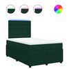 vidaXL Cama boxspring com colch&atilde;o 120x200 cm veludo verde-escuro