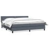 vidaXL Cama com molas colch&atilde;o 200x210 cm veludo cinzento-escuro