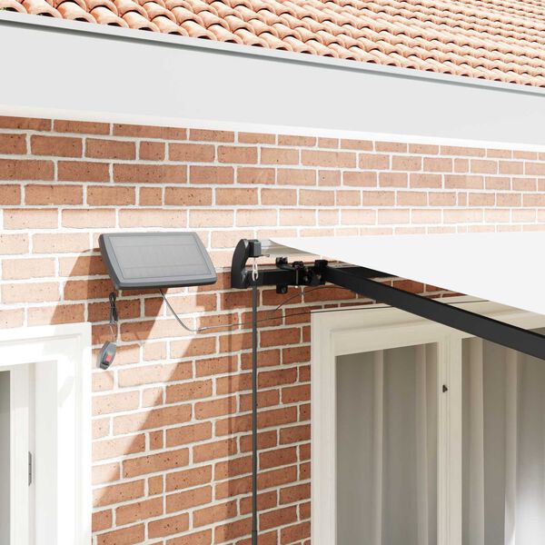 vidaXL Toldo Retr&aacute;til com luzes de tira LED Branco 350 x 250 cm tecido