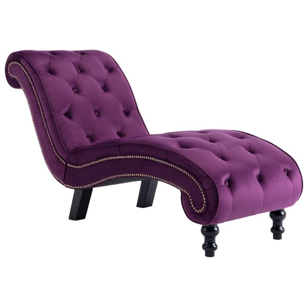 vidaXL Chaise longue em veludo roxo