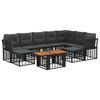 vidaXL Conjunto de Sof&aacute; de Jardim 10 unid. Preto e Cinza Escuro