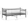 vidaXL Sof&aacute;-cama 90x200 cm metal preto