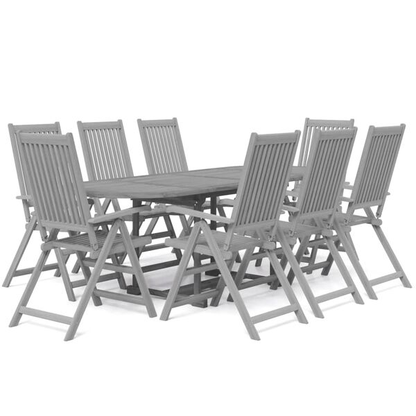 vidaXL 9 pcs conjunto de jantar para jardim madeira de ac&aacute;cia maci&ccedil;a