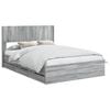 vidaXL Estrutura de Cama com Armazenamento e Cabeceira Sonoma Cinzento