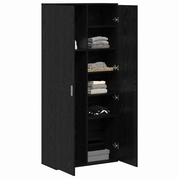 vidaXL Highboard Carvalho preto 80 x 35 x 180 cm Madeira processada