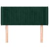 vidaXL Cabeceira de cama c/ abas veludo 103x16x78/88cm verde-escuro